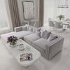 Glamor console in a modern style with a white marble top, silver ART DECO