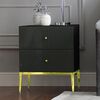 Glass bedside table Franco for the bedroom glamor black, gold OUTLET