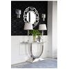 Glamor console in a modern style with a white marble top, silver ART DECO