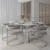 MARCO modern grey silver upholstered glamour chair for living and dining room