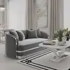MADONNA Elegant and modern silver grey glamour upholstered sofa