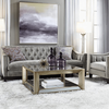 Glamour-style sofa with bedroom function NEW YORK grey meringue