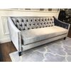 Glamour-style sofa with bedroom function NEW YORK grey meringue