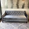 Glamour-style sofa with bedroom function NEW YORK grey meringue