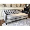 Glamour-style sofa with bedroom function NEW YORK grey meringue