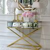 Mirror console CHICAGO GOLD on metal legs New York glamor modern 100x40x80 gold