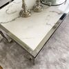 Coffee table in New York style and glamour stainless steel marble OSKAR SILVER