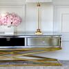 Gold cabinet on metal legs, New York, glamor RTV CHICAGO OUTLET