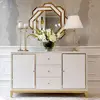 Komoda glamour stylowa nowoczesna  lakierowana luksusowa LORENZO drewniana biała złota