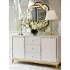 Komoda glamour stylowa nowoczesna  lakierowana luksusowa LORENZO drewniana biała złota