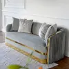 MADONNA elegant and modern grey gold glamour New York-style upholstered sofa for living room