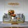 MADONNA elegant and modern grey gold glamour New York-style upholstered sofa for living room