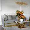 MADONNA elegant and modern grey gold glamour New York-style upholstered sofa for living room