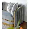 MADONNA elegant and modern grey gold glamour New York-style upholstered sofa for living room