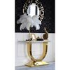 Glamor console in a modern style, with a white marble top, ART DECO gold