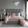 A glamor upholstered quilted bed modern New York style gray SPECTRE