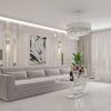 Glamorous coffee table for the living room with a white marble top, silver ART DECO