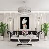Glamorous coffee table for the living room with a white marble top, silver ART DECO