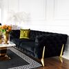 Glamor upholstered modern gold quilted sofa DIVA GOLD