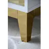 Glamour white gold lacquered bedside cabinet for bedroom Lorenzo S Gold OUTLET