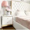 Glamour white gold lacquered bedside cabinet for bedroom Lorenzo S Gold OUTLET