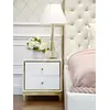 Glamour white gold lacquered bedside cabinet for bedroom Lorenzo S Gold OUTLET