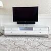 RTV chest of drawers LORENZO L SILVER High gloss white and silver