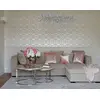 Coffee table modern silver glamour style with white stone top MARCO SILVER
