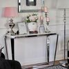 Silver glamor console with marble top RALPH