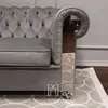 Sofa glamour klasyczna, narożna, w stylu chesterfield, nowoczesna, tapicerowana, z lustrzanymi frontami, designerska, wygodna, rozkładana złota, srebrna AVIATOR