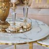 Glamour coffee table, modern gold with white stone table top MARCO GOLD