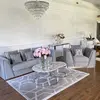 Coffee table modern silver glamour style with white stone top MARCO SILVER