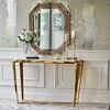 Gold glamor console with marble top RALPH
