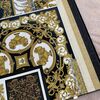 Luxurious geometric wallpaper Versace glamor squares brown and gold