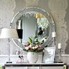A diamond round mirror in the galmour style PAOLA SILVER