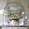 A diamond round mirror in the galmour style PAOLA SILVER