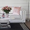 BIANKA glamor sofa with cushions, white and black