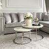 Coffee table MARCO SILVER modern, glamour with white stone top OUTLET
