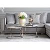 Coffee table MARCO SILVER modern, glamour with white stone top OUTLET