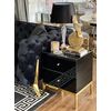 Glass bedside table Franco for the bedroom glamor black, gold OUTLET