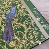 Tapeta glamour Versace Barocco Birds ornament ptaki, zielony złoty