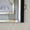 Zegar ścienny PAOLA SILVER diamentowy lustrzany kwadratowy srebrny