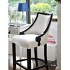 Upholstered stool CARLOTTA glamor oak, black, white