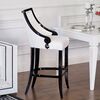 Upholstered stool CARLOTTA glamor oak, black, white