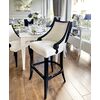 Upholstered stool CARLOTTA glamor oak, black, white