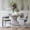 MARCO modern grey silver upholstered glamour chair for living and dining room