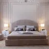 Upholstered glamorous bed CHIC pleated