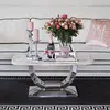 Glamorous coffee table for the living room with a white marble top, silver ART DECO