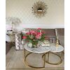 Glamour coffee table, modern gold with white stone table top MARCO GOLD