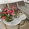 Glamour coffee table, modern gold with white stone table top MARCO GOLD